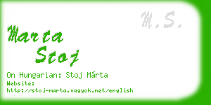 marta stoj business card